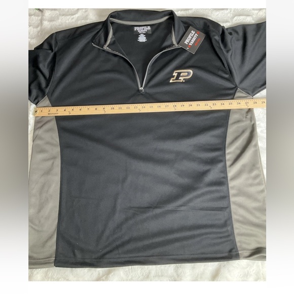 Profile Varsity Purdue Men’s  Size‎ 2XLT Black Quarter Zip Pullover Shirt NWT - Picture 6 of 8